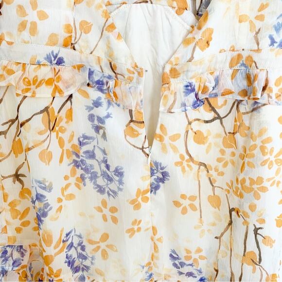 Hello Molly Cream Orange Floral Frolic Season Fit And Flare Mini Dress Size 8 - Picture 7 of 12